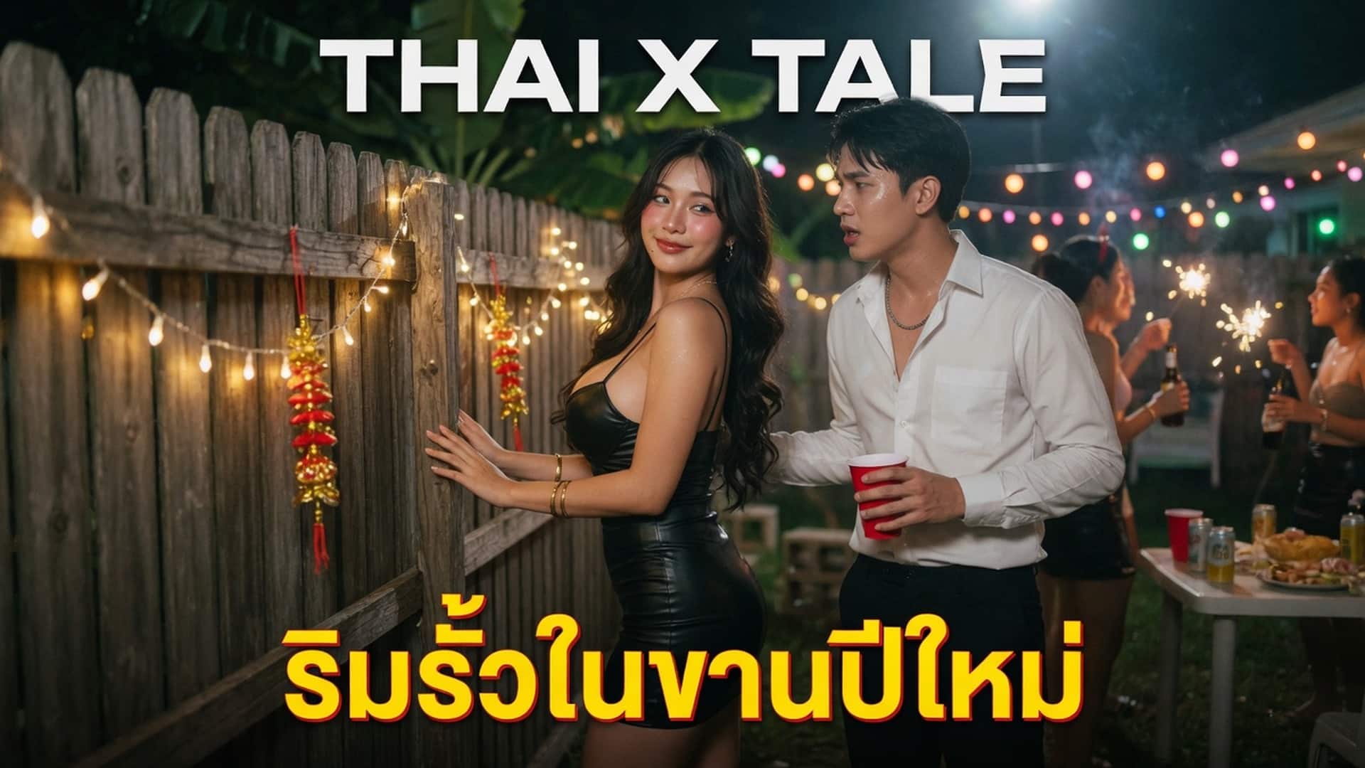 เรื่องเสียว แอบเย็ดผัวเพื่อนที่ริมรั้วในงานปีใหม่ | ThaiXTale