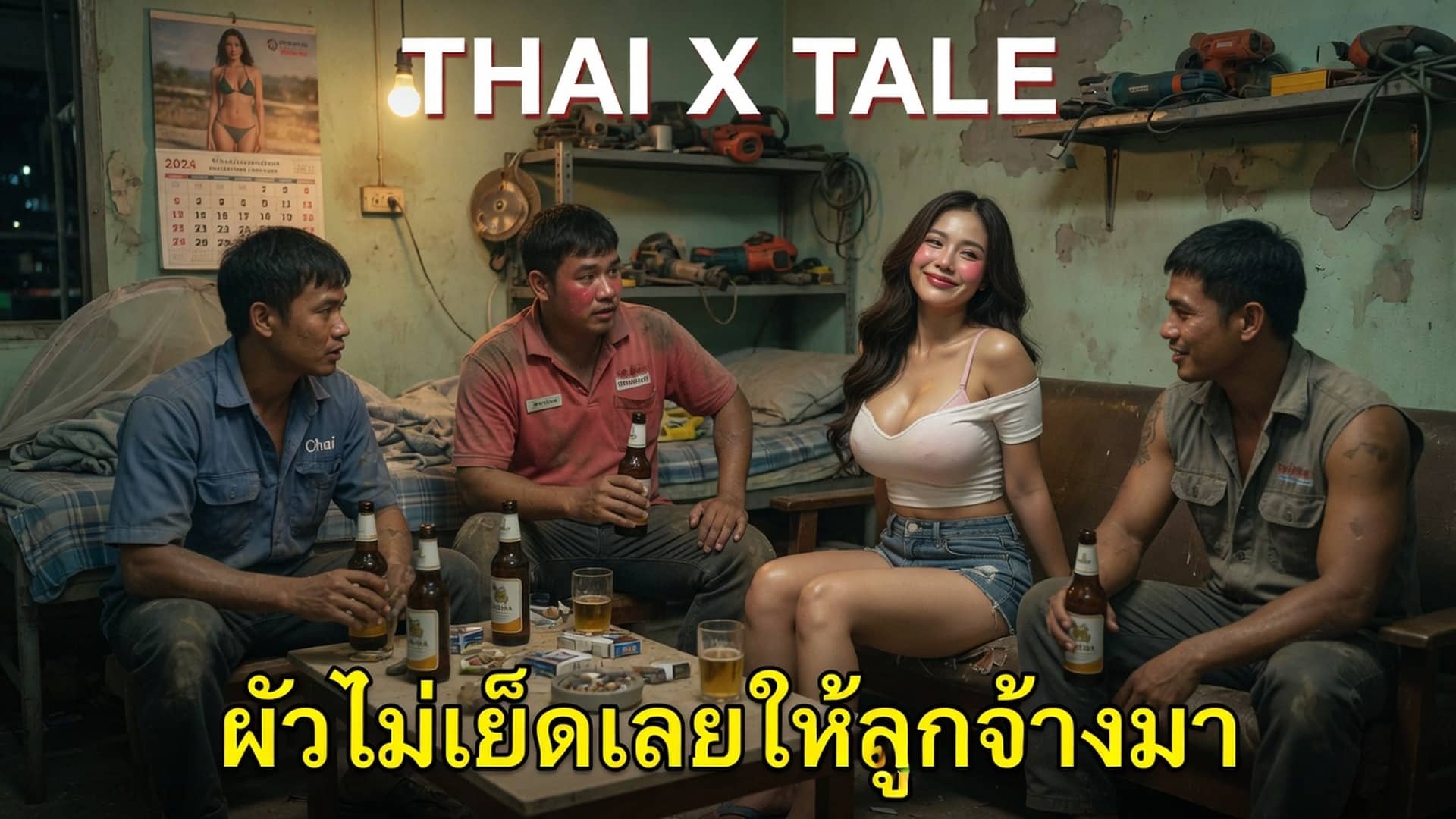 เรื่องเสียว ผัวไม่เย็ดเลยให้ลูกจ้างมารุมเย็ด | ThaiXTale